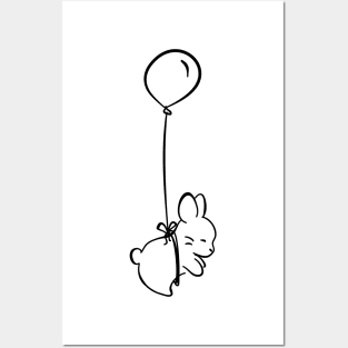 Bunny Rabbit Balloon Love Cute Gift Bunnies Pet Mom Happy Posters and Art